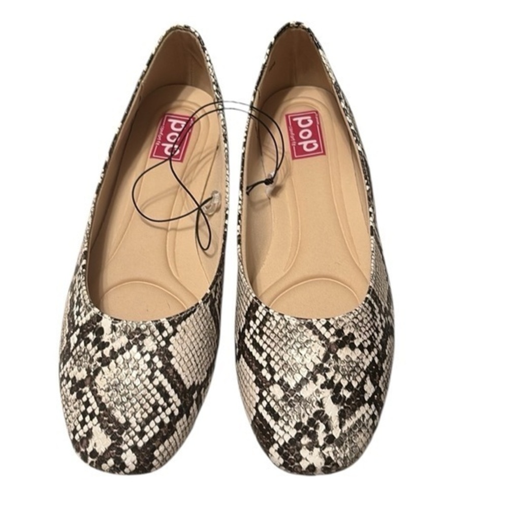 Pop Captive Faux Snake Print Flats - Picture 1 of 5